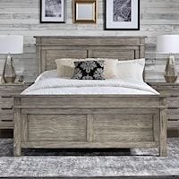 Transitional Solid Wood King Panel Bed