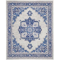 7' x 10' Ivory Blue Rectangle Rug