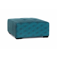 Transitional Square Ottoman with Tufting