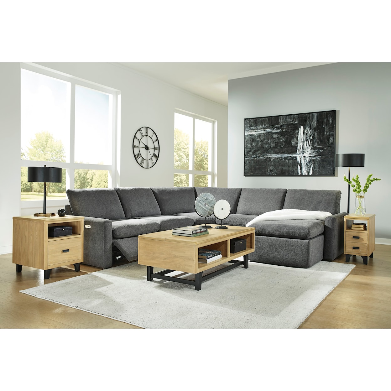 Signature Design Hartsdale 5-Piece Power Reclining Sectional