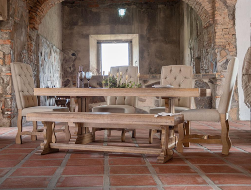 Farmhouse 6-Piece Dining Set with Bench