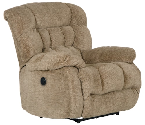 Casual Power Lay Flat Recliner with Pillow Arms