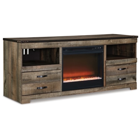 63" TV Stand With Electric Fireplace