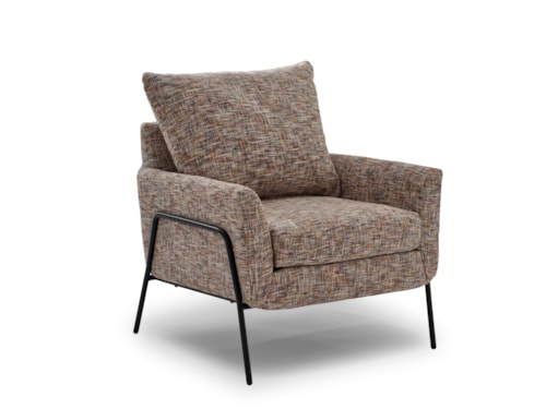 Contemporary Accent Chair with Metal Legs
