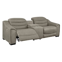 Contemporary 3-Piece Power Reclining Sectional Sofa with Storage Console