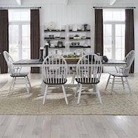 Farmhouse 7-Piece Trestle Table Set