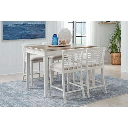 Coastal 5-Piece Rectangular Counter Height Dining Set