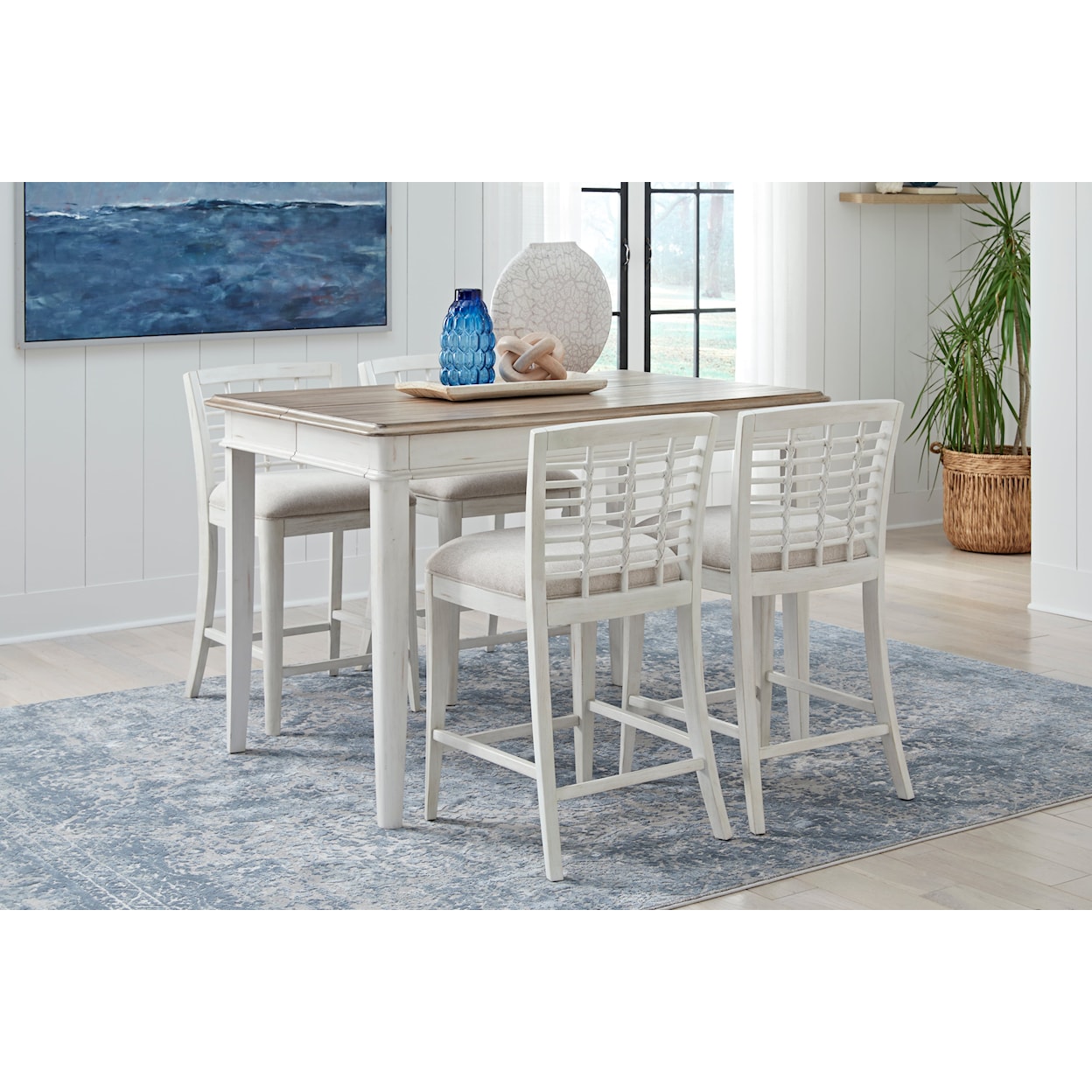 American Woodcrafters Beach Comber 5-Piece Counter Height Dining Set