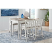 Coastal 5-Piece Rectangular Counter Height Dining Set