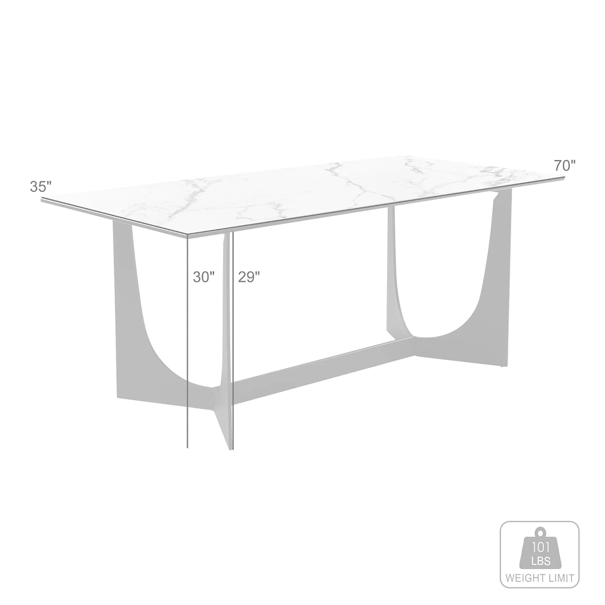 Armen Living Esme Dining Table