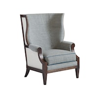 Merced Wing Chair with Exposed Wood