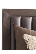Select beds feature a channel tufted upholstered headboard with Deer Crest leather.