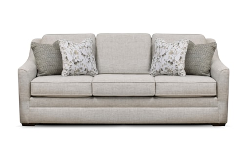 Transitional Sofa with Sloped Arms