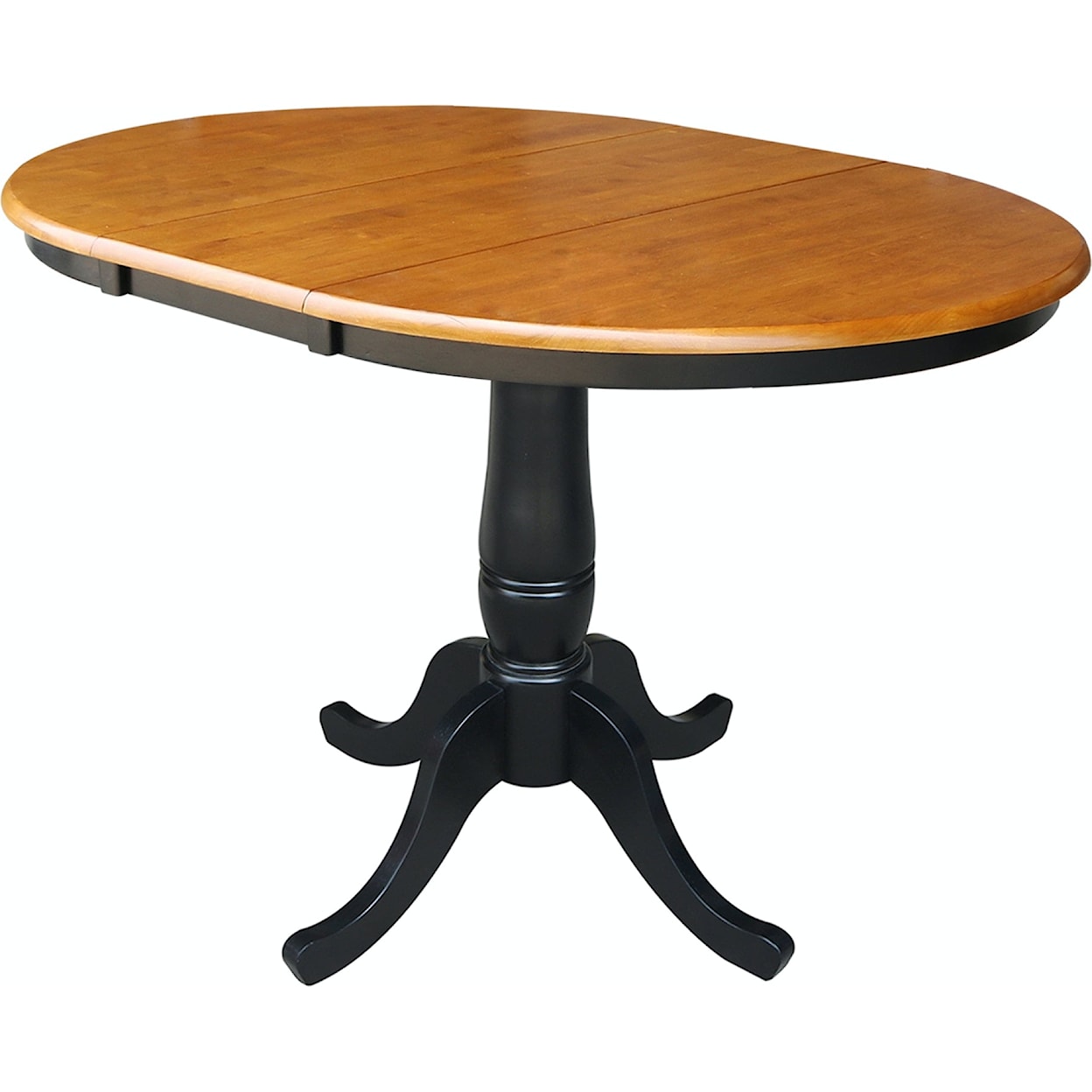 John Thomas Dining Essentials Round Table in Cherry/Black