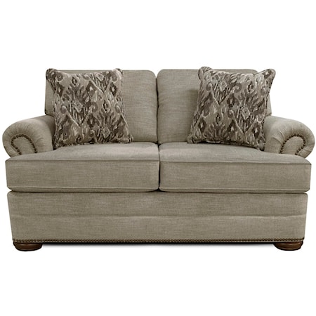 Casual Loveseat with Nailhead Trim