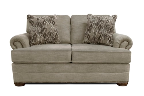 Casual Loveseat with Nailhead Trim