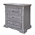 International Furniture Direct Terra White Rustic Nightstand with Distressed Finish