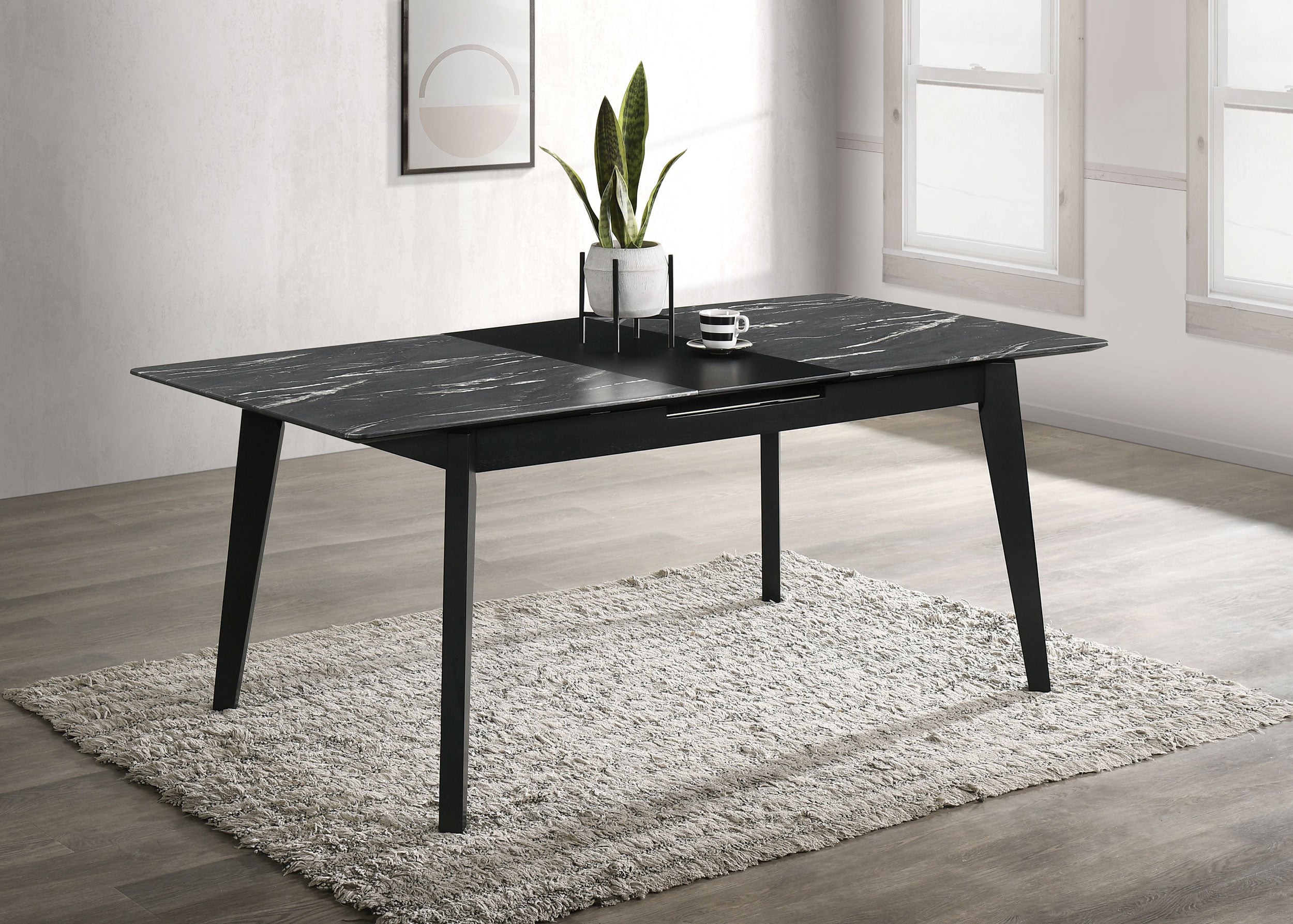78-inch Extension Dining Table Faux Marble