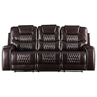 Casual Reclining Sofa with Diamond Tufting