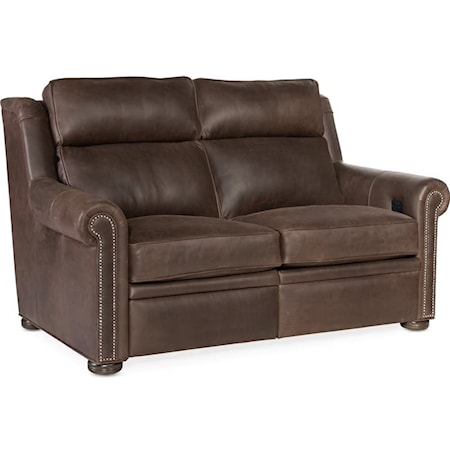 Transitional Reclining Loveseat with Articulating Headrest