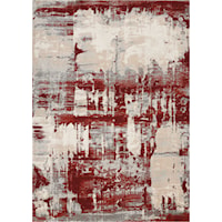 5'3" x 7'3" Ivory/Red Rectangle Rug