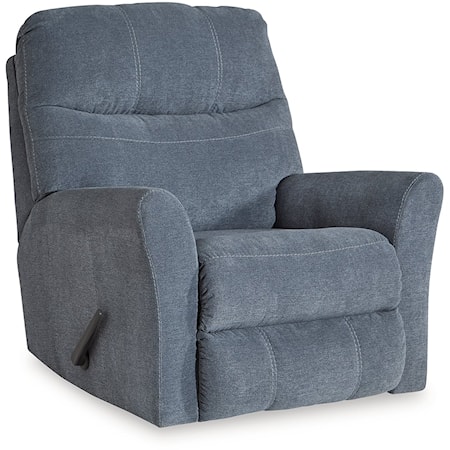 Contemporary Rocker Recliner with Flared Armrests