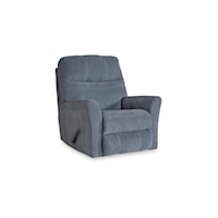 Contemporary Rocker Recliner with Flared Armrests