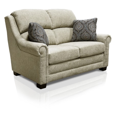 Bustle Back Loveseat with Pillows