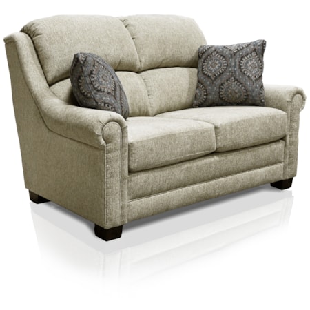 Bustle Back Loveseat with Pillows