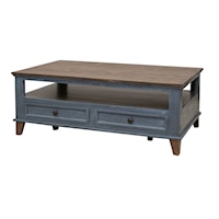 Rustic 4-Drawer Coffee Table