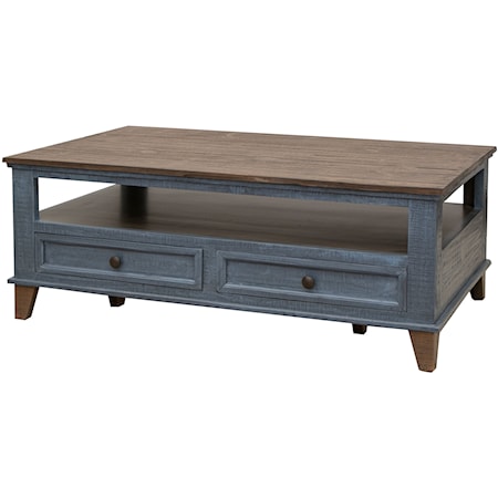 Rustic 4-Drawer Coffee Table