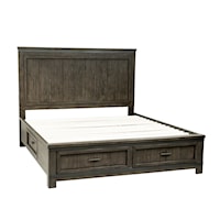 Transitional Two Sided Storage Queen Panel Bed