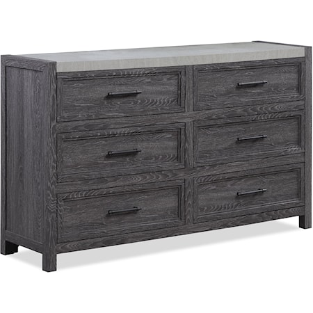 Rustic 2-Tone 6-Drawer Dresser