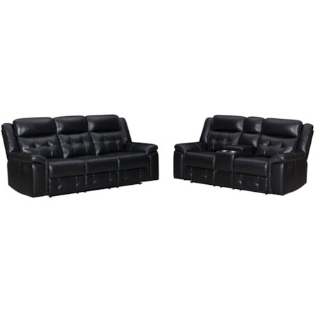 Manual Reclining Sofa and Loveseat Set