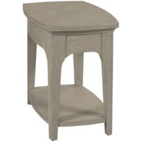 Transitional 1-Drawer Rectangular Chairside Table with Shelf