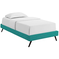 Twin Fabric Bed Frame with Round Splayed Legs