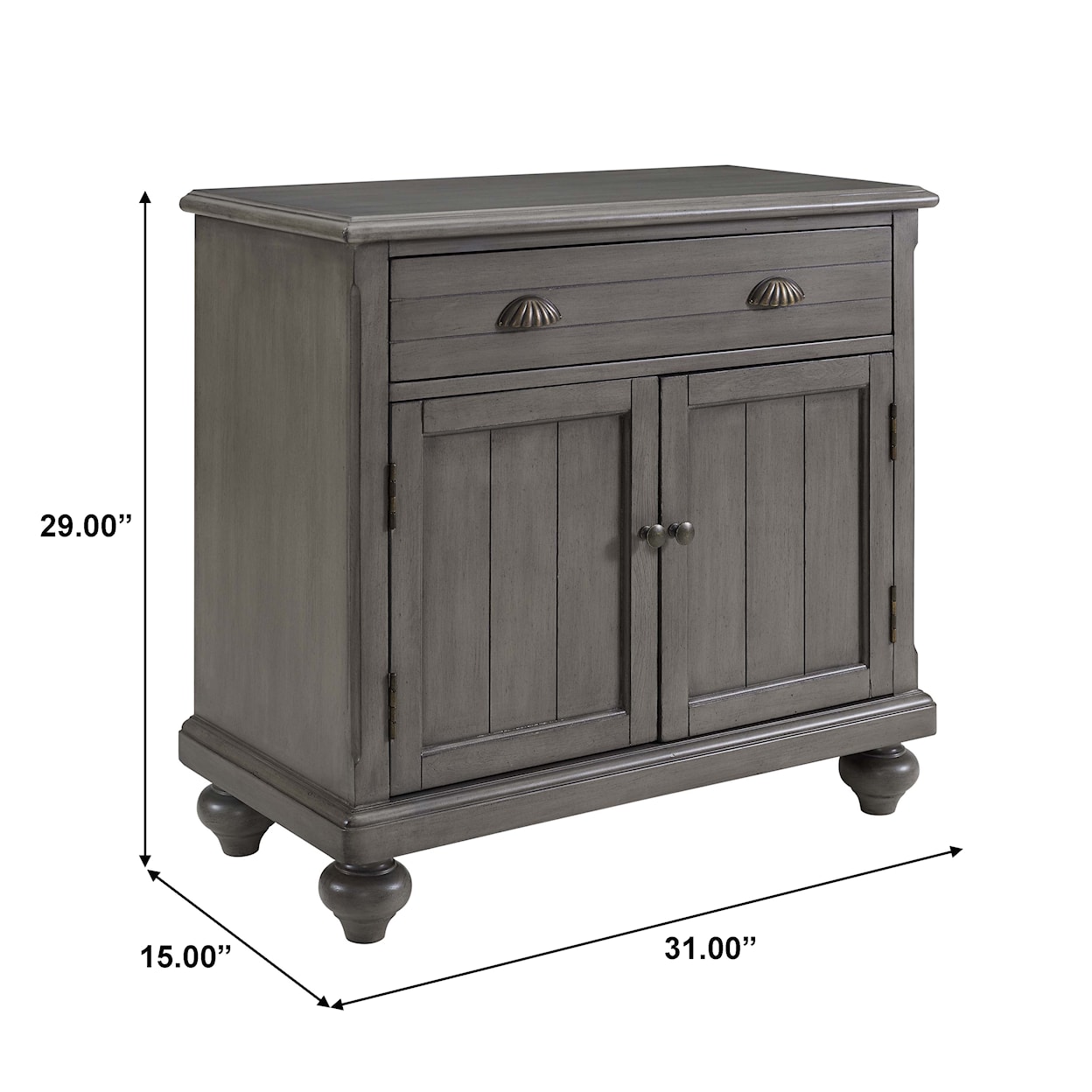 Accentrics Home Accents Farmhouse Hall Chest in Gray