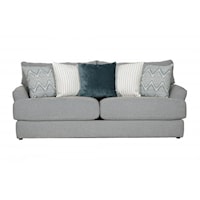 Transitional Sofa with Plush Throw Pillows Included