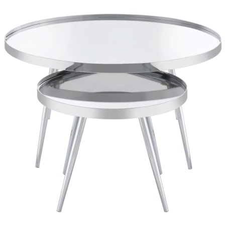 2-Piece Mirror Top Nesting Coffee Table