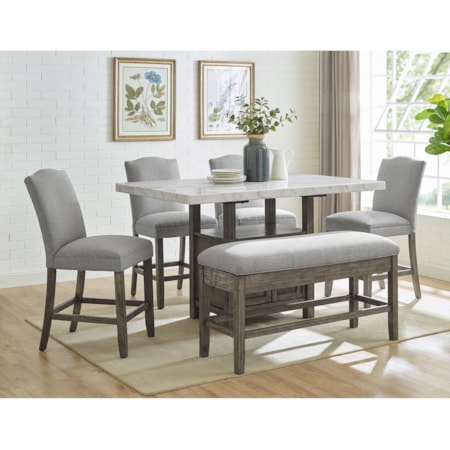6-Piece Counter-Height Dining Set