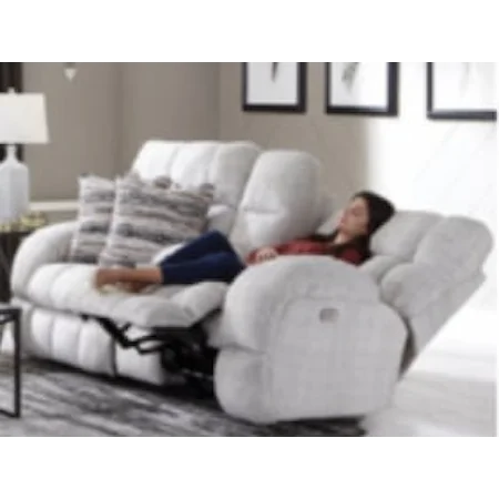Transitional Lay Flat Reclining Loveseat with Console and Cupholders