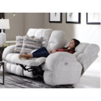 Transitional Lay Flat Reclining Loveseat with Console and Cupholders