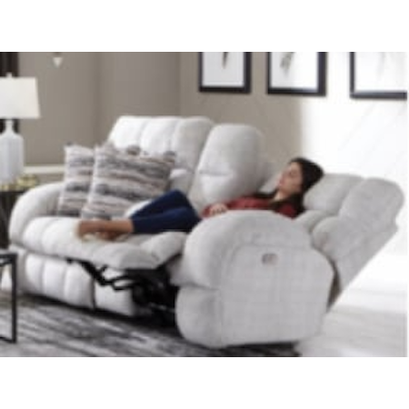 Transitional Lay Flat Reclining Loveseat with Console and Cupholders