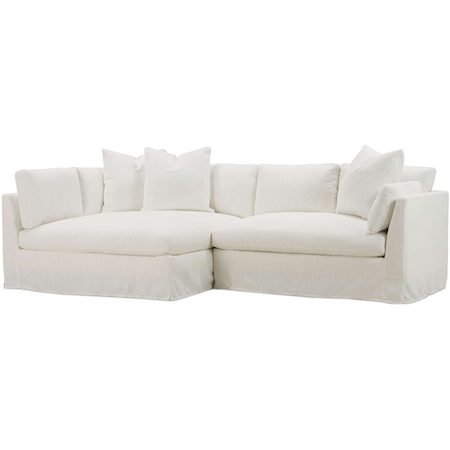 Contemporary 2-Piece Sectional Sofa with Slipcover