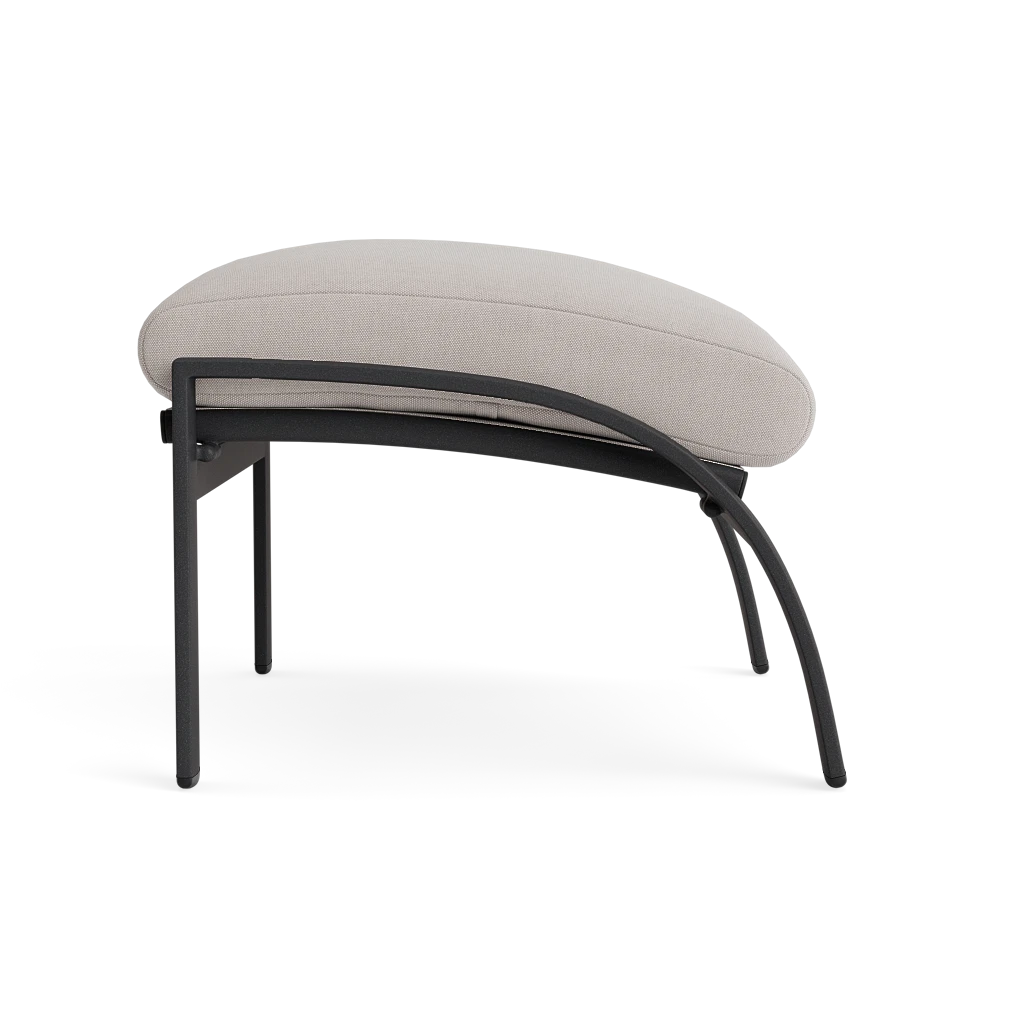 Cushioned Curvilinear Chair Ottoman