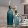 Uttermost Accessories - Vases and Urns Annabella Teal Glass Bottles, S/2
