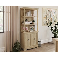 Traditional 5-Shelf Bookcase with Storage Doors