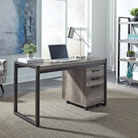 Contemporary 2-Piece Desk Set with Locking Drawer