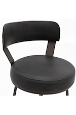 International Furniture Direct Maison Transitional 30" Upholstered Barstool with Matte Black Frame