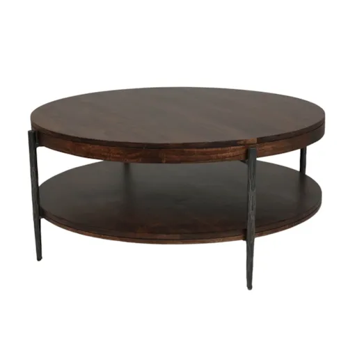 Transitional Coffee Table with Lower Shelf